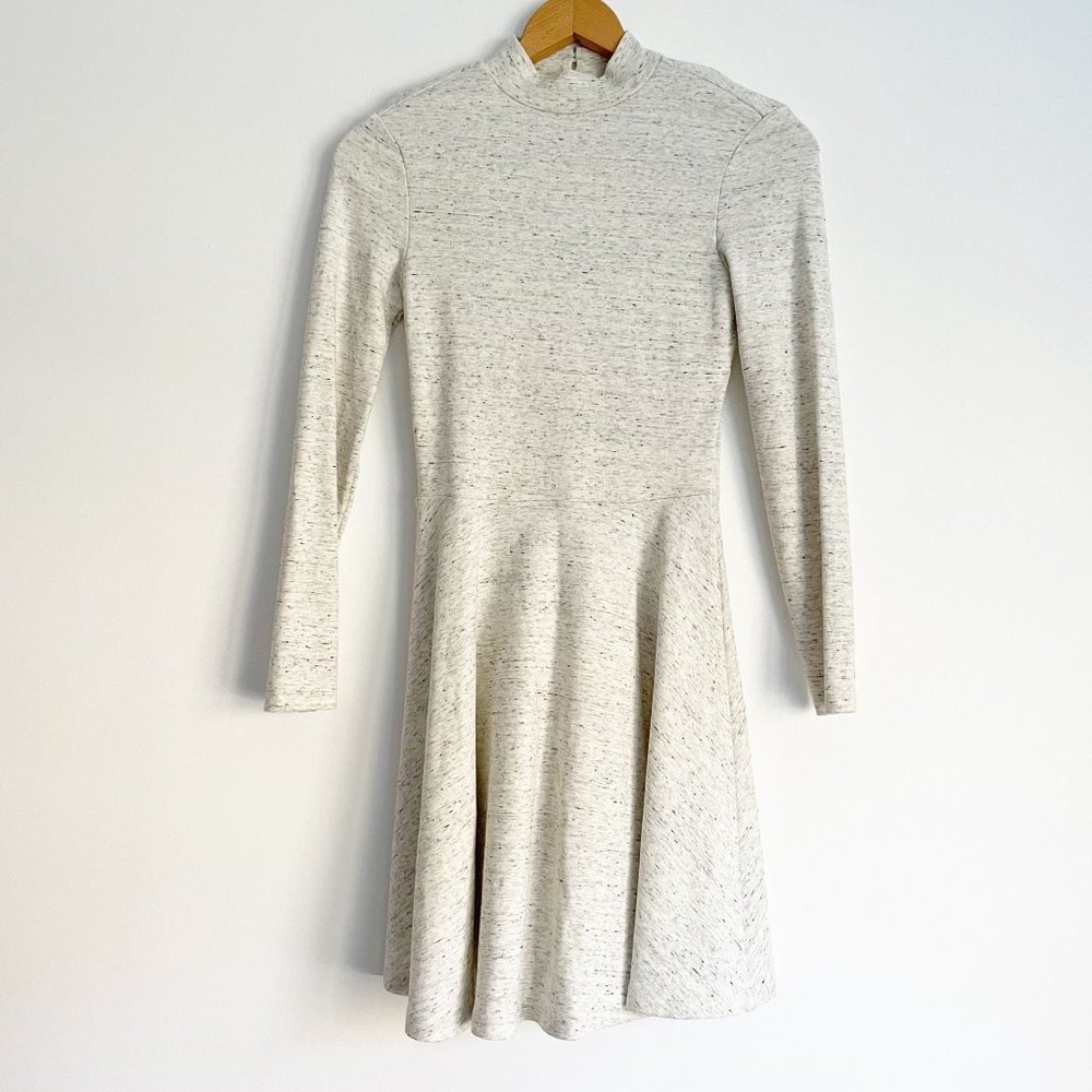 NWT American Apparel Light Heathered Gray Long Sleeve Backless Skater Dress